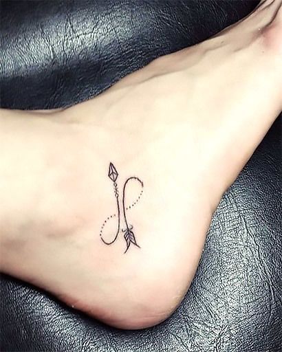Arrow Infinity Tattoo On Ankle.