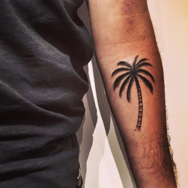 Attractive palm tree tattoo.