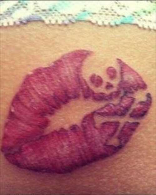 Awesome Lips Tattoo Idea.