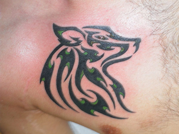 Beautiful alpha tribal wolf tattoo.
