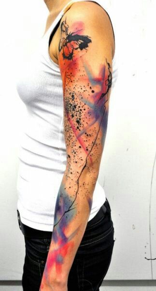 Best watercolor Sleeve tattoos for girls.