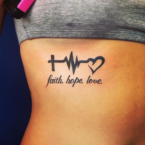 Black Faith, Love & Hope Tattoo.