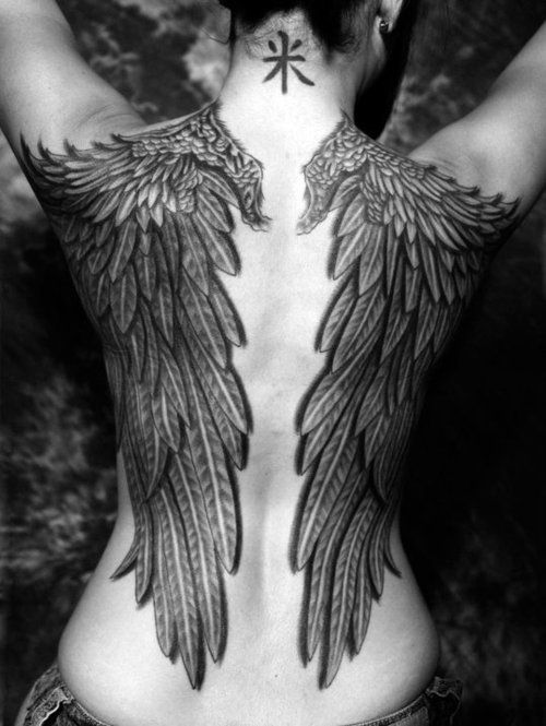 Black and Grey Angel Wings.