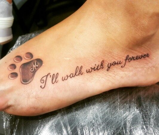 Charming dog paw print tattoo.