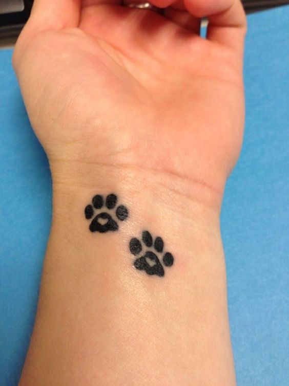 Cute Paw Print On Wrist.