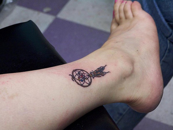 Dashing ankle tattoo.