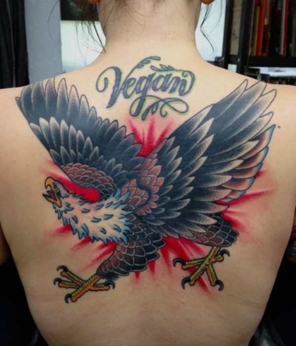 Eagle tattoo with vegan can create a totally different message.