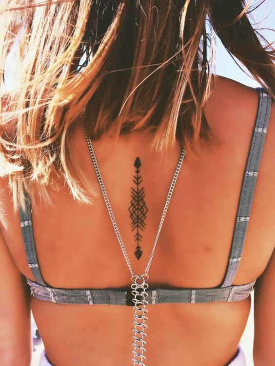 Exclusive Arrow Tattoo On Back.