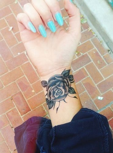 Fabulous Rose Tat On Wrist.