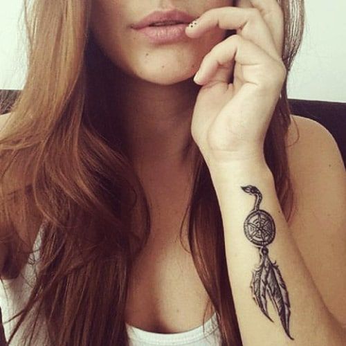 Fabulous wrist dreamcatcher tattoo.