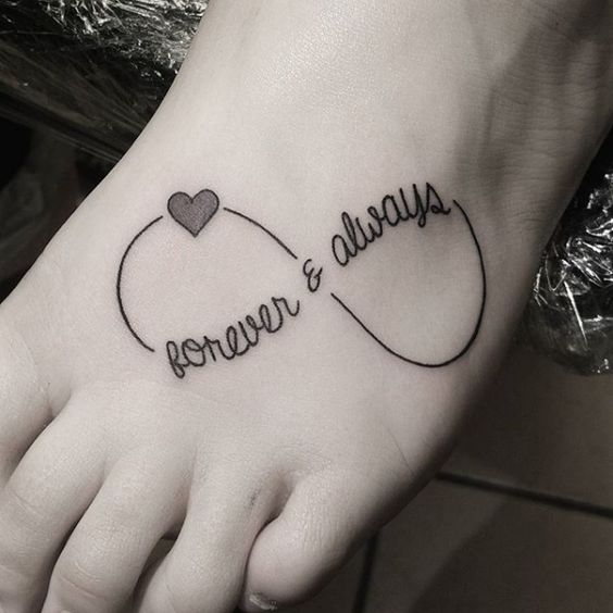 Forever & Always Infinity Tattoo On Foot.