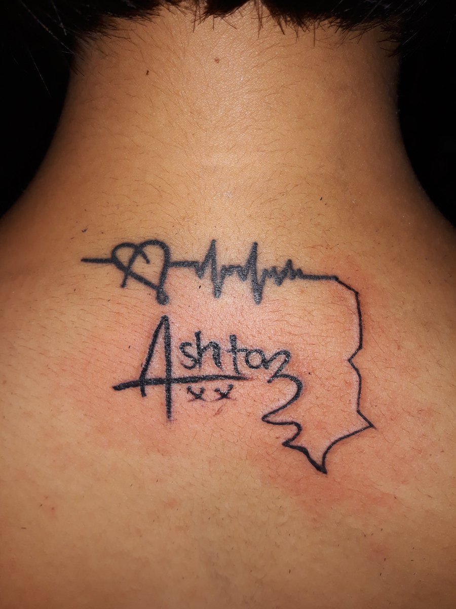 Handwritten Signature With Heartbeat Tattoo.