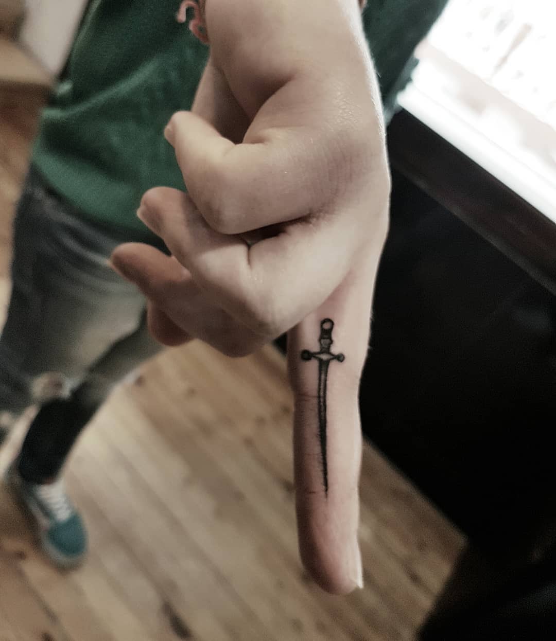Having sword finger tattoos is a cool way to start out wearing tattoos.