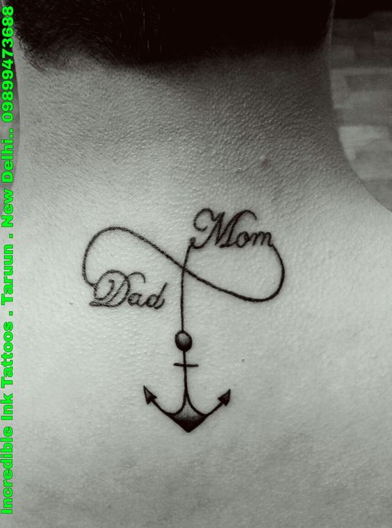 Mom & Dad Infinity Anchor Tattoo.