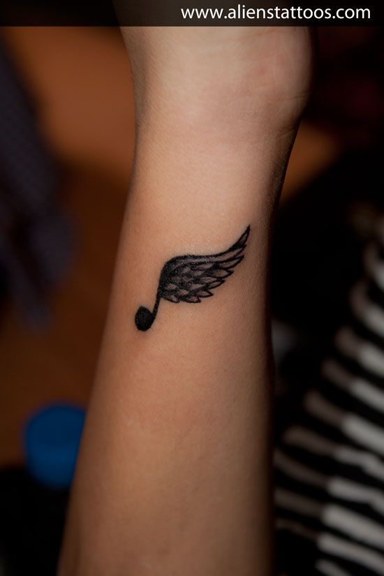 Music Note With Wing.