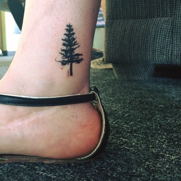 Pine tree tattoo on your feet.
