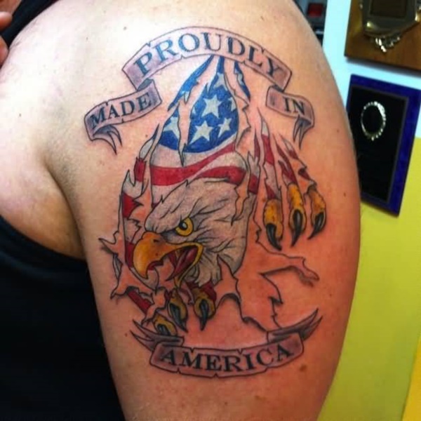 Proud to be an American. Well credit goes to this incredible bird so is the tattoo.