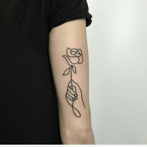 Rose Tattoo Back Of Upper Arm.