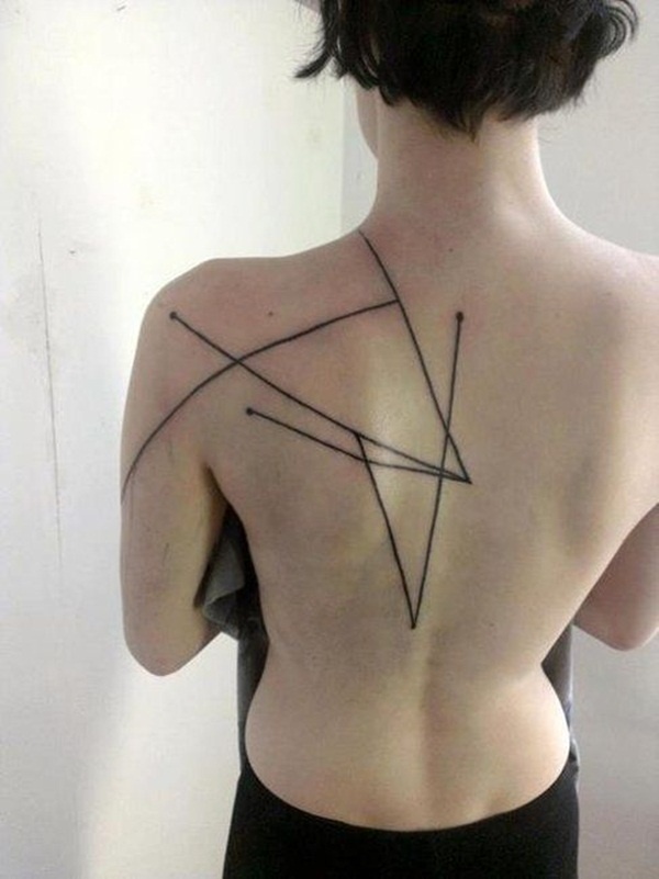 Single Line All Over Your Back Is Great Tattoo Idea.