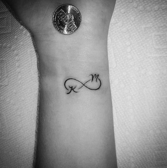 Small Infinity Tattoo With Initials.