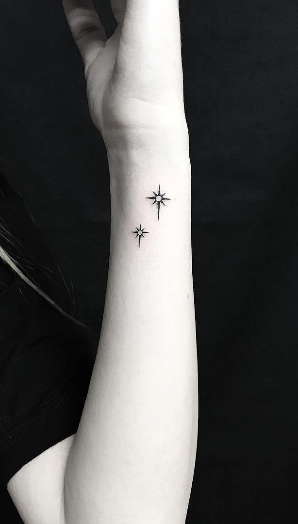 Stars Tattoo On The Wrist.