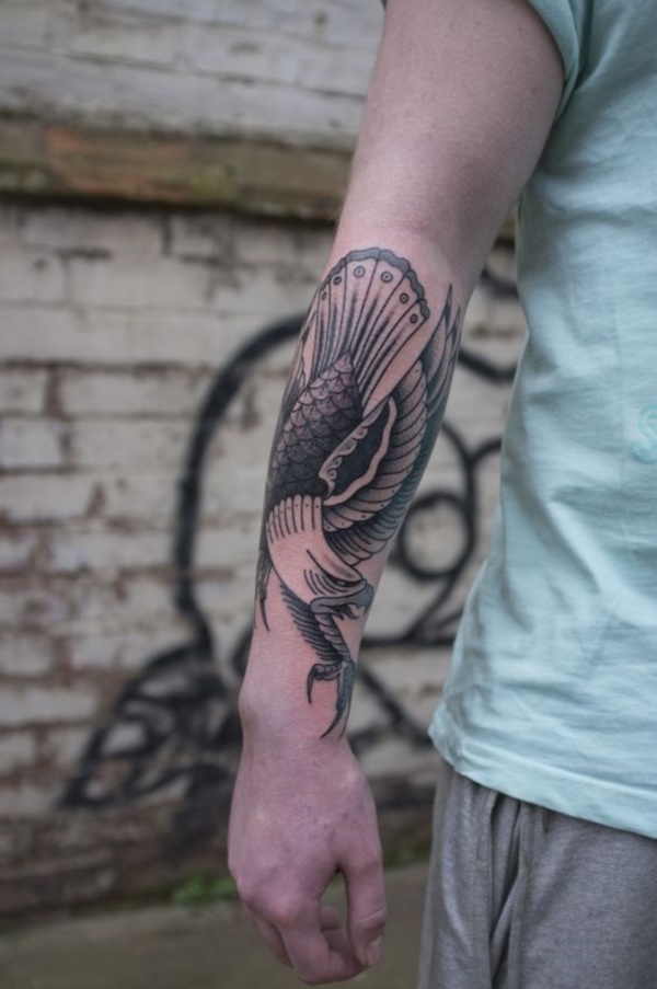 The moment when this deadly bird shows no mercy Capture an eagle tattoo design on your forearm.