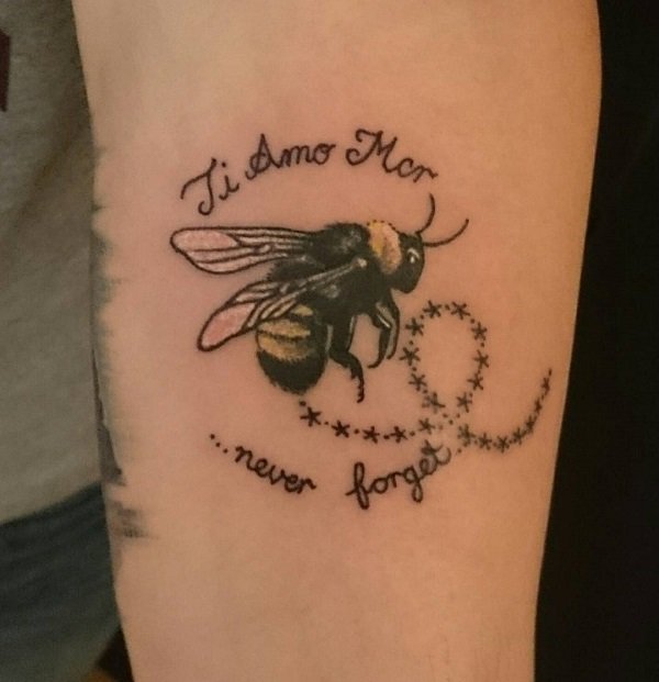Ti Amo bee tattoo design.