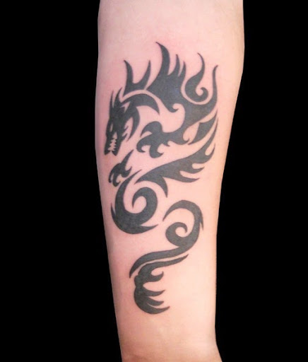 Tribal dragon tattoos designs ideas for arms.
