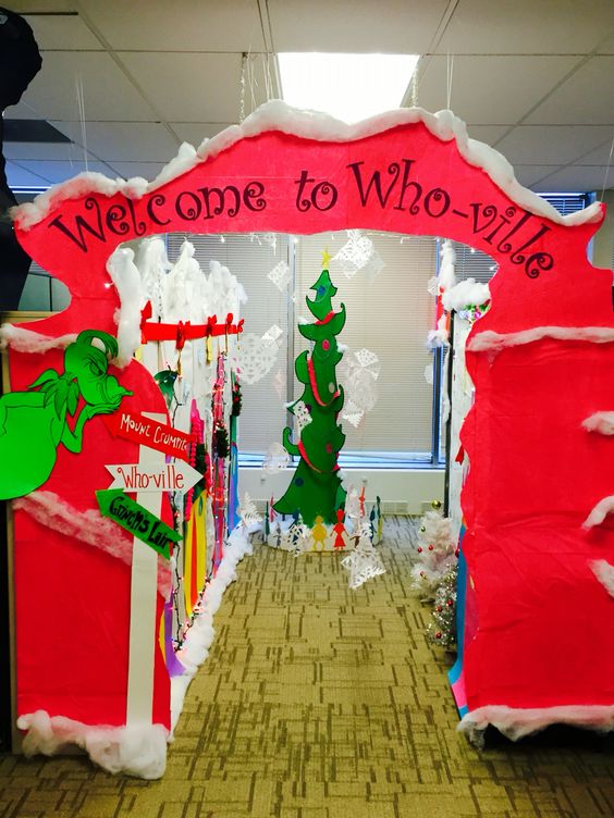 Welcome to who-ville. Office Christmas Decoration
