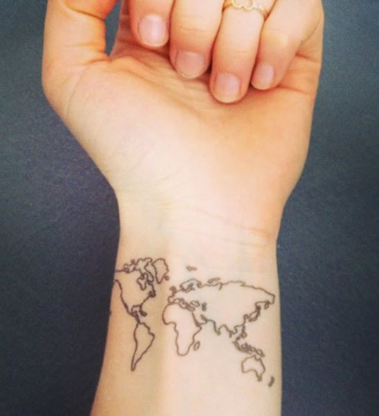 World Map On Wrist.