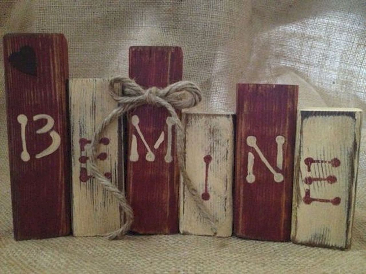 Be Mine recycled wood craft.