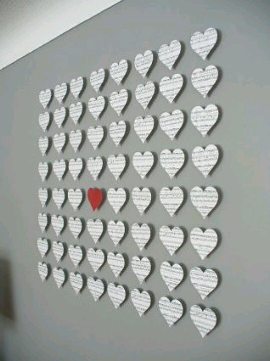 Stunning heart art wall art for Valentines day.
