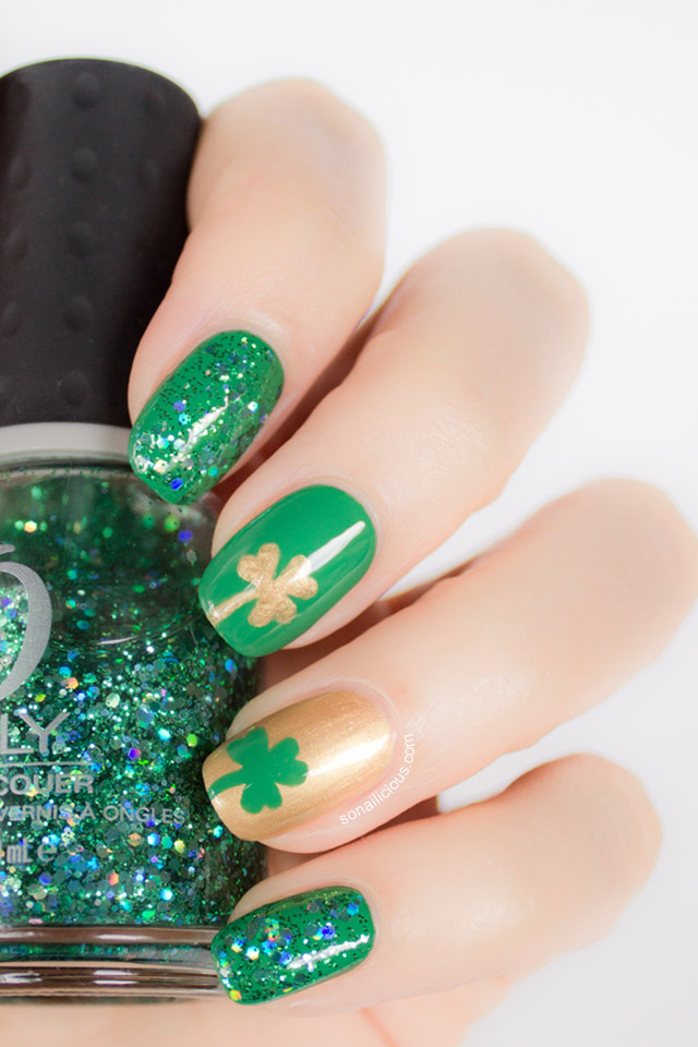 Adorable St. Patricks day nails.