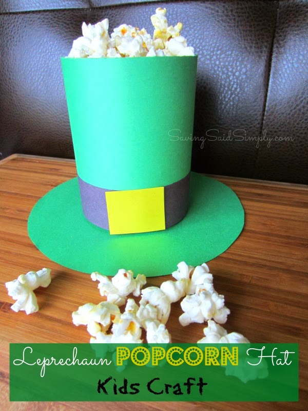 Creative Leprechaun Popcorn Hat Kids Craft.