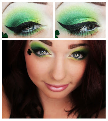 Cute eye makeup for St. Patrick day.