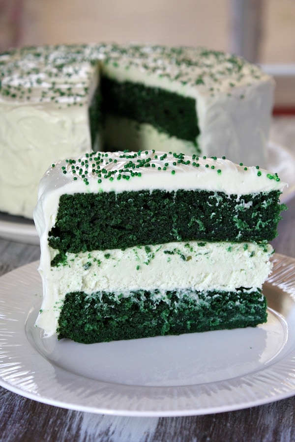 Green velvet cheese cake.