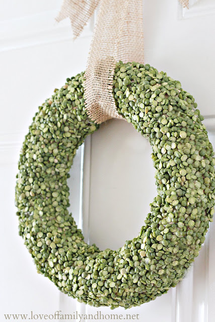 Handmade split pea wreath.