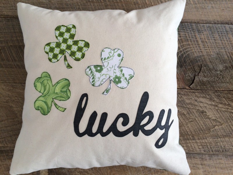 Lucky pillow for home decor at St. Patrick day.