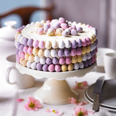 Amazing mini egg layered cake.