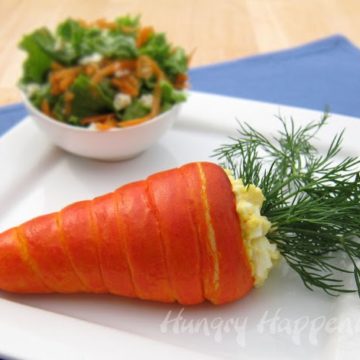 Crescent Roll Carrots Filled with Egg or Ham Salad for easter brunch.
