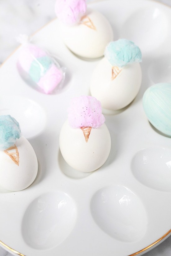 Cute cotton candy Easter egg decor.