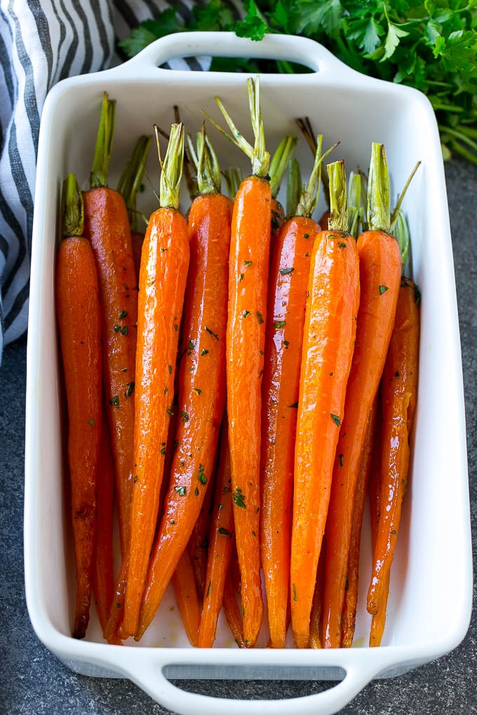 Delicious honey roasted carrots.
