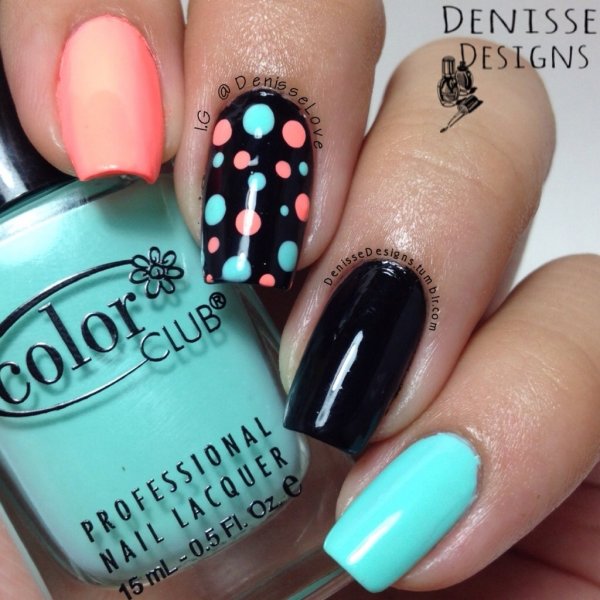 Fabulous polka dots nails for Easter.