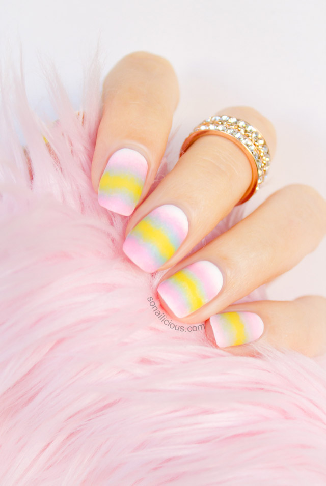 Gorgeous pastel candy nails.