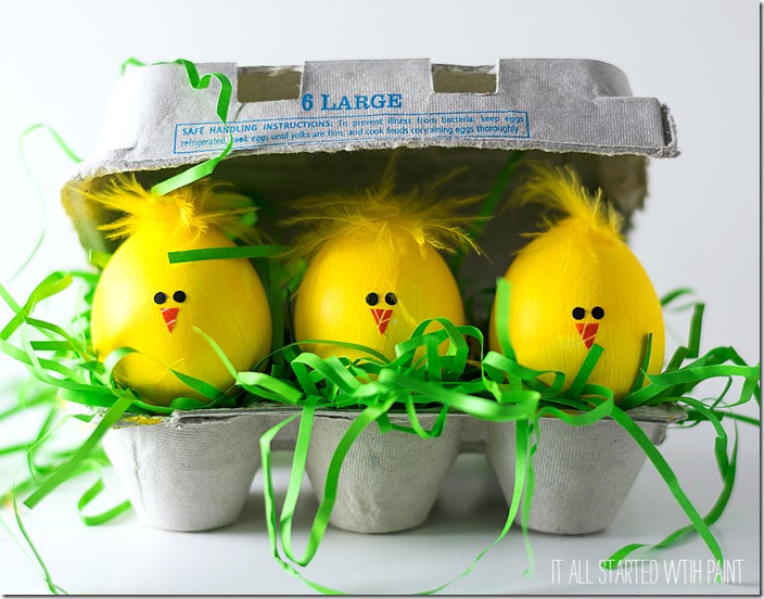 Little chick Easter eggs.