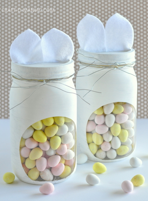 Marvelous diy bunny candy jars.