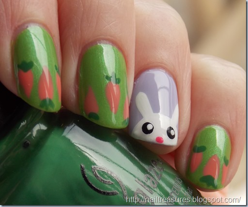 Nice bunny and carrot Easter nails.