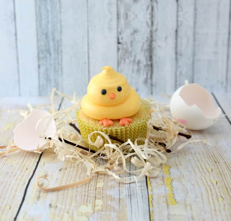 Pretty easter chick cupcake.