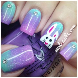 Purple ombre bunny nails. - Blurmark