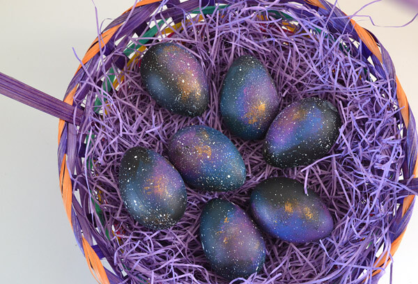 Space inspired galaxy eggs for Easter.